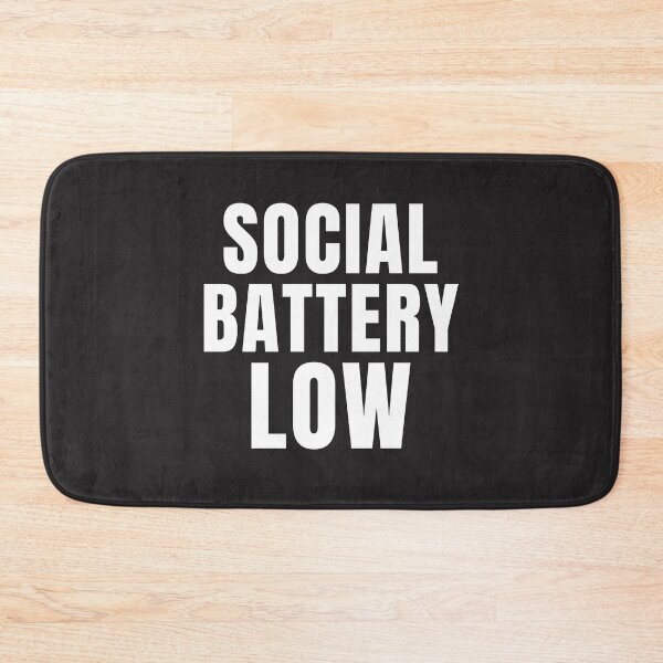 Item preview, Social Battery Low – Funny Introvert Low Energy Minimalist Typography Design designed and sold by QuietModeCo.