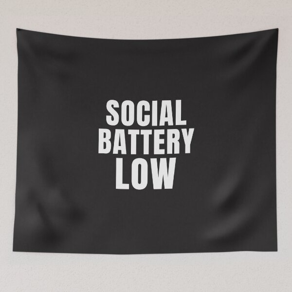 Item preview, Social Battery Low – Funny Introvert Low Energy Minimalist Typography Design designed and sold by QuietModeCo.