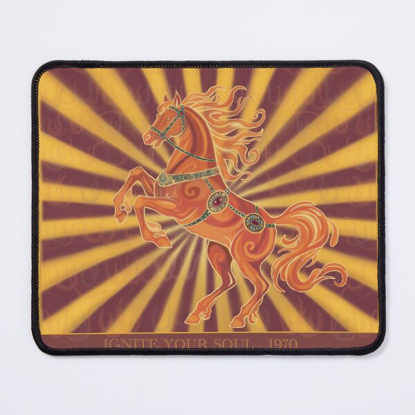 Item preview, Golden Rearing Horse With Retro Sunburst Pattern designed and sold by Senorona.