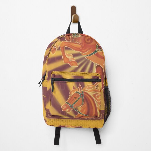 Item preview, Golden Rearing Horse With Retro Sunburst Pattern designed and sold by Senorona.