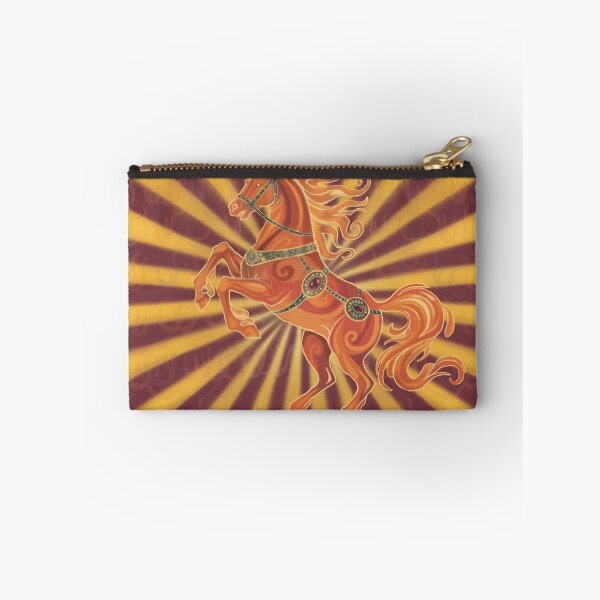 Item preview, Golden Rearing Horse With Retro Sunburst Pattern designed and sold by Senorona.