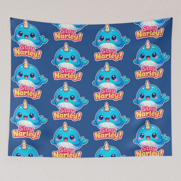 Item preview, Stay Narley Cute Kawaii Narwhal Unicorn Whale Pun Design designed and sold by StickaTime.