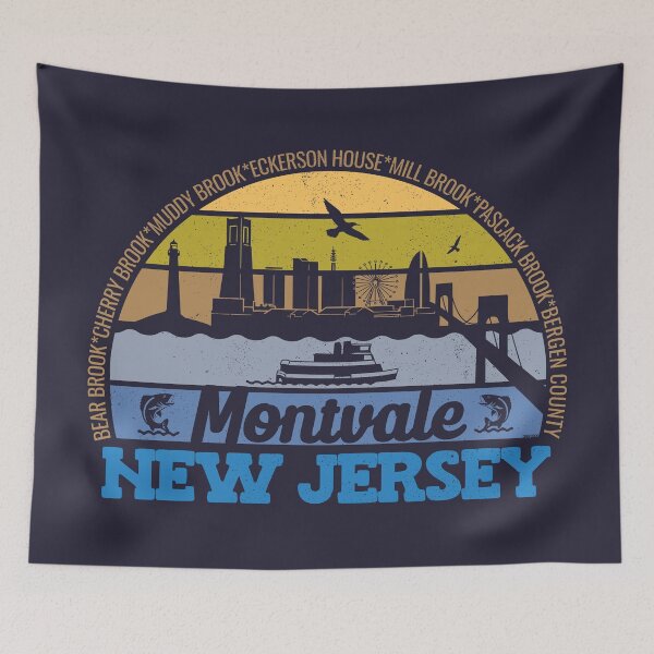 Artikelvorschau, Montvale New Jersey Sunset Retro Vintage Lokalstolz Logo entworfen und verkauft von CRHPOD20.