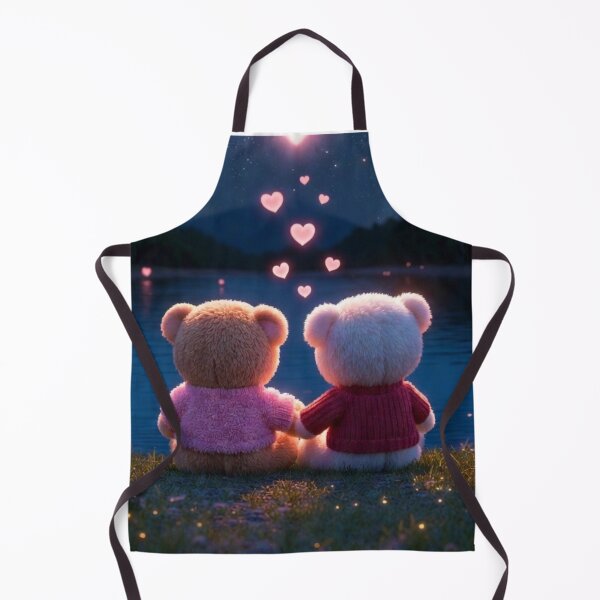 Item preview, Romantic Teddy Bear Couple Under the Starry Night designed and sold by PixelVibe782.