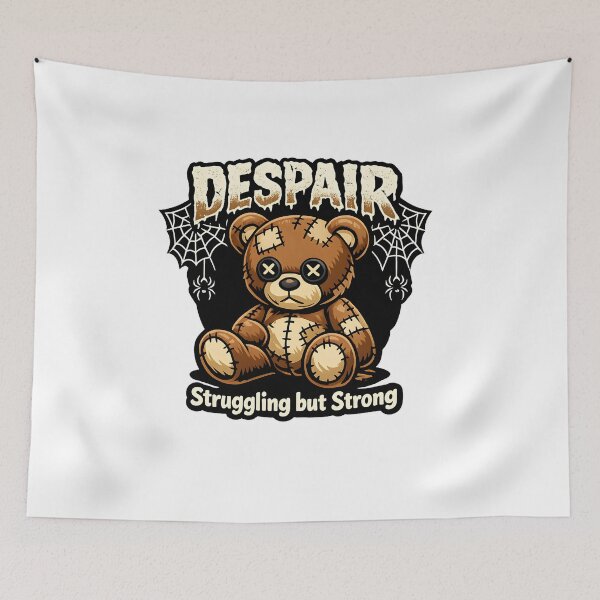 Item preview, Despair Bear – Struggling but Strong Gothic Teddy designed and sold by ZayCreates.