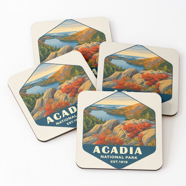 Artikelvorschau, Vintage-Stil, Acadia-Nationalpark, Maine, USA, Retro-Design entworfen und verkauft von Gideon Emmerich.