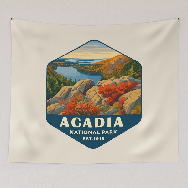 Item preview, Vintage  Style Acadia National Park Maine US Retro Design designed and sold by Gideon Emmerich.