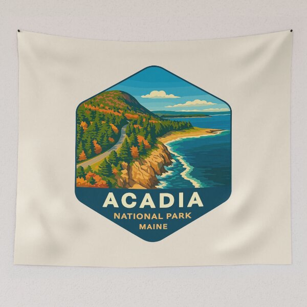 Item preview, Vintage Style Acadia National Park Maine US Retro Design designed and sold by Gideon Emmerich.