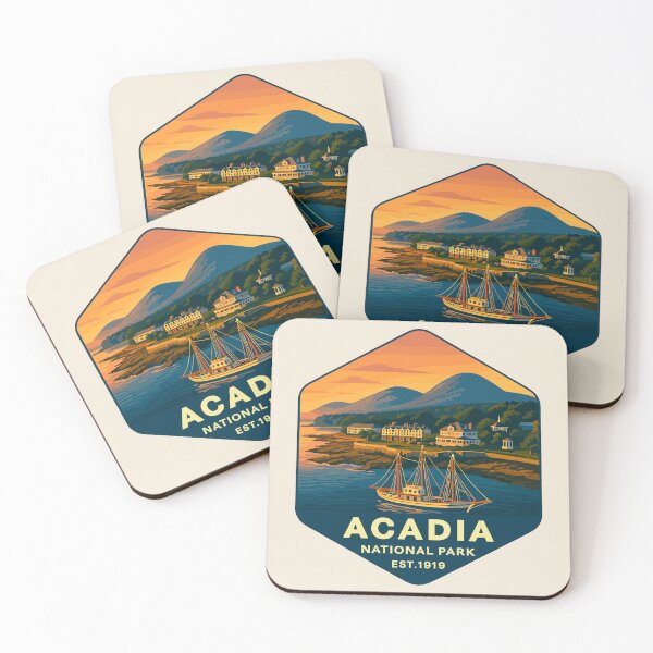 Item preview, Acadia National Park Bar Habor Maine US Retro Badge designed and sold by Gideon Emmerich.