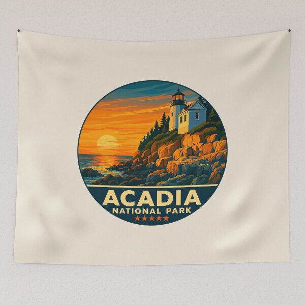 Item preview, Vintage Style Acadia National Park Maine US Retro Design designed and sold by Gideon Emmerich.