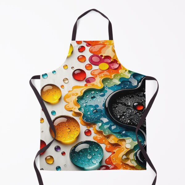 Item preview, Rainbow Liquid Resin Waves with Water Droplets designed and sold by Kaleidoscope Print.