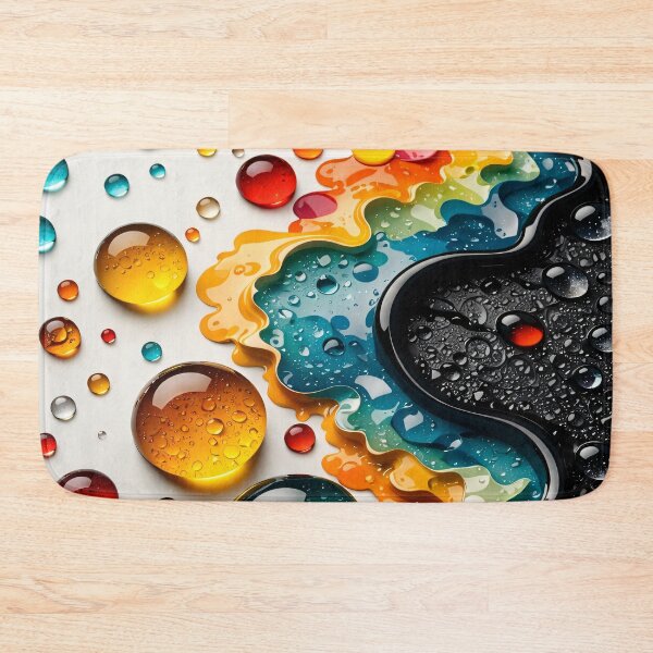Item preview, Rainbow Liquid Resin Waves with Water Droplets designed and sold by Kaleidoscope Print.
