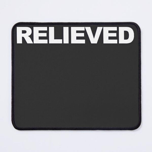 Item preview, RELIEVED — White Minimal Bold Type Statement designed and sold by WORDPAUSE.