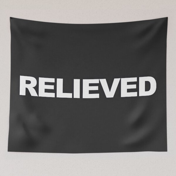 Item preview, RELIEVED — White Minimal Bold Type Statement designed and sold by WORDPAUSE.