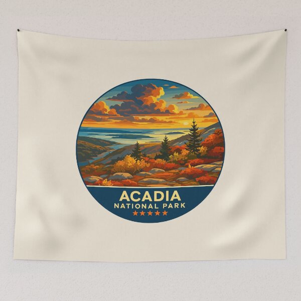 Item preview, Vintage Style Acadia National Park Maine US Retro Design designed and sold by Gideon Emmerich.