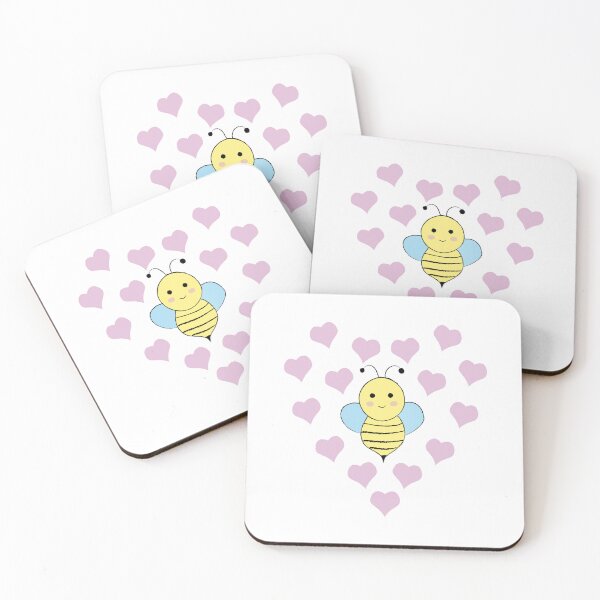 Item preview, Cute Bee surrounded by Hearts designed and sold by Hedgie Designs.