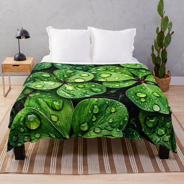 Item preview, Rain-Kissed Clover Leaves Macro Pattern designed and sold by Kaleidoscope Print.
