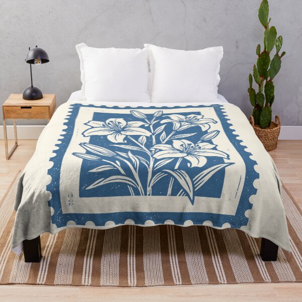 Item preview, Vintage Lily Flowers Botanical Floral Stamp designed and sold by Y-Vibes.