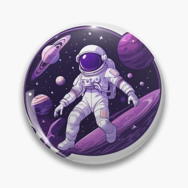 Item preview, Purple Astronaut Sticker - Fly in Space designed and sold by shlepyart.