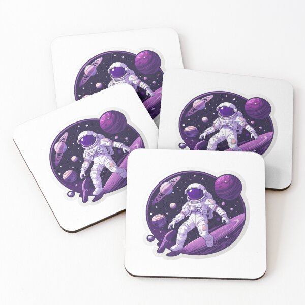 Item preview, Purple Astronaut Sticker - Fly in Space designed and sold by shlepyart.