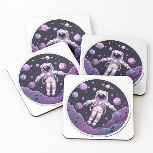 Item preview, Purple Astronaut Sticker - Space Flying designed and sold by shlepyart.
