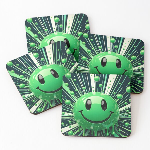 Item preview, Neon Green Smiley Splash designed and sold by Kaleidoscope Print.