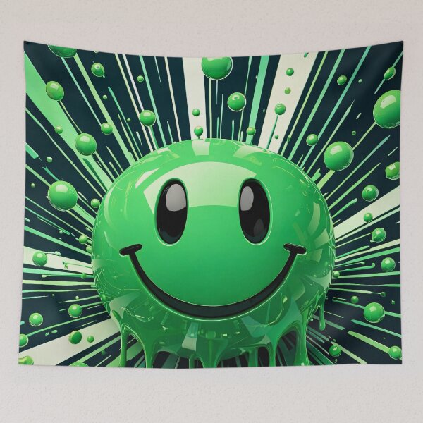 Item preview, Neon Green Smiley Splash designed and sold by Kaleidoscope Print.