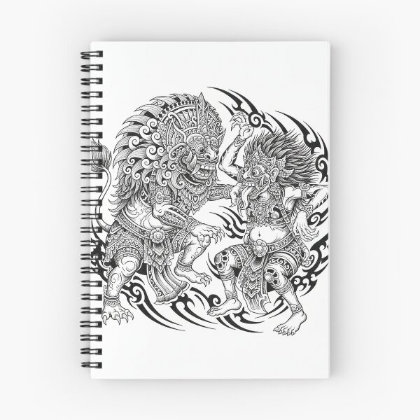 Item preview, Rangda Vs Barong traditional tribal tattoo style designed and sold by Berlin-D-Prs.