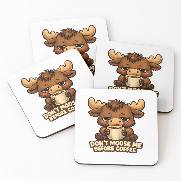 Item preview, Cute Sleepy Baby Moose Coffee Don’t Moose Me Before Coffee Mr Zgredzio designed and sold by mr-zgredzio.