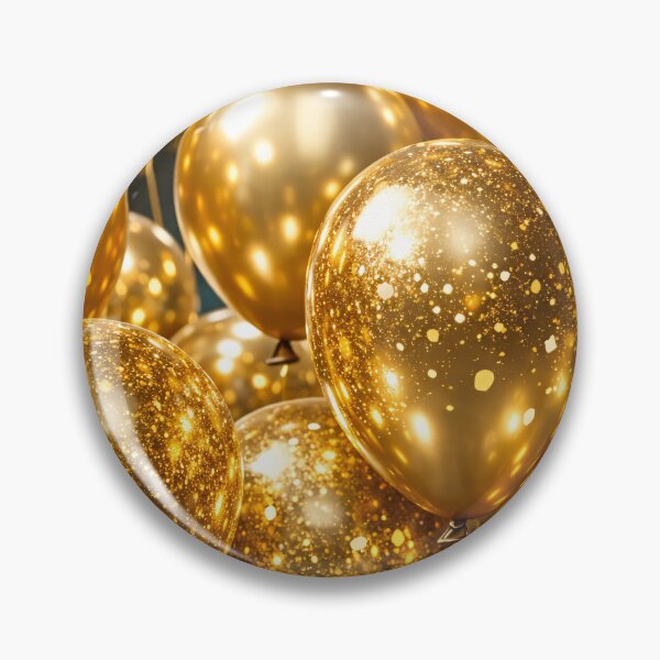 Item preview, Golden Glitter Balloons Celebration designed and sold by Kaleidoscope Print.