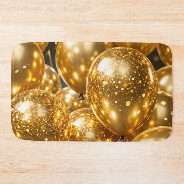 Item preview, Golden Glitter Balloons Celebration designed and sold by Kaleidoscope Print.