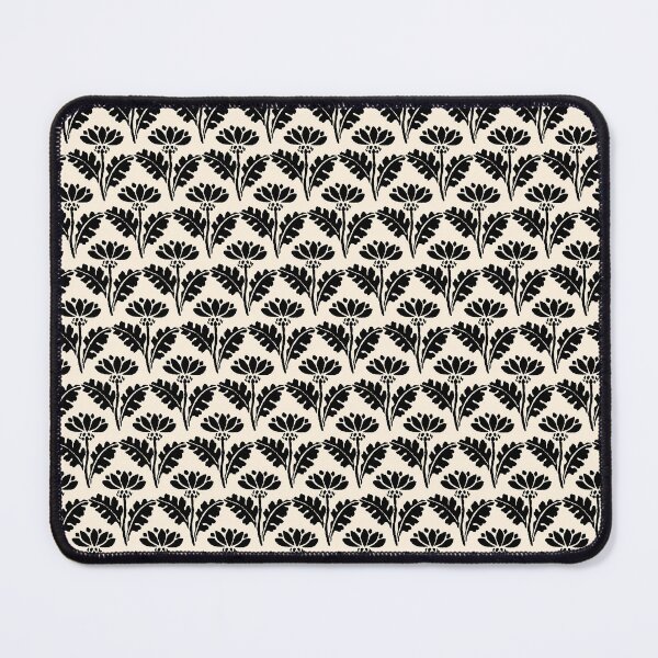 Item preview, Vintage Floral Arches Art Nouveau Pattern in Black and Almond Cream designed and sold by kierkegaard.