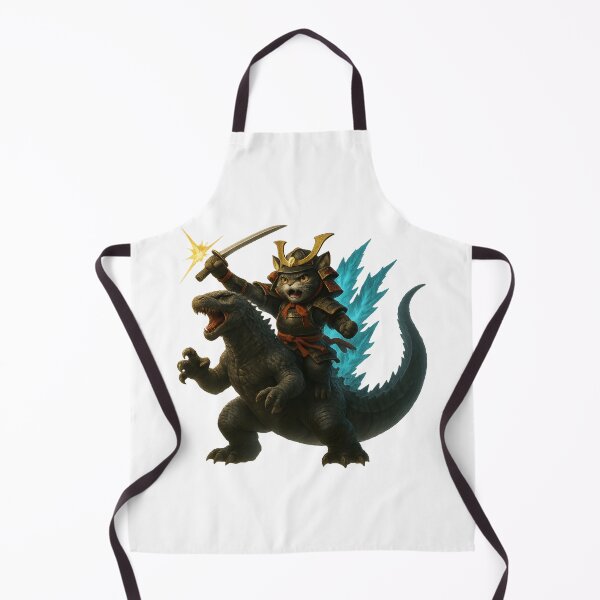 Item preview, Neko Shogun Riding into Battle with Godzilla designed and sold by ShadyCommodities.