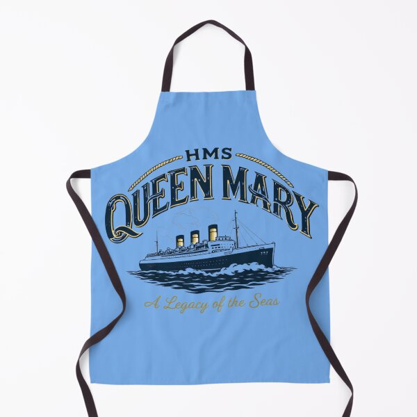 Item preview, HMS Queen Mary vintage ocean liner logo and ship illustration designed and sold by Rue Market.