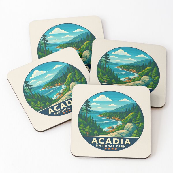 Item preview, Vintage Style Acadia National Park Harbor Maine US Retro Design designed and sold by Gideon Emmerich.