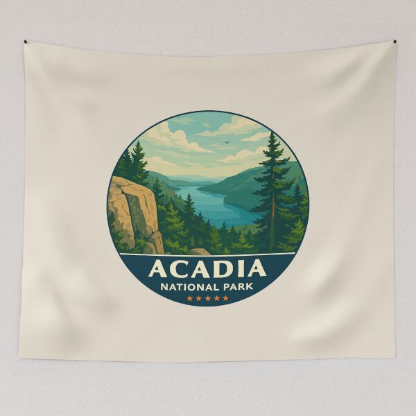 Item preview, Vintage Style Acadia National Park Maine US Retro Design designed and sold by Gideon Emmerich.