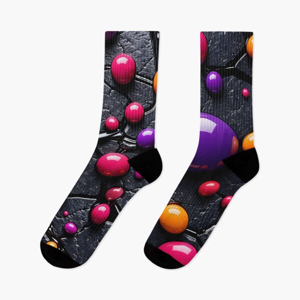 Item preview, Neon Candy Droplets on Black Stone designed and sold by Kaleidoscope Print.