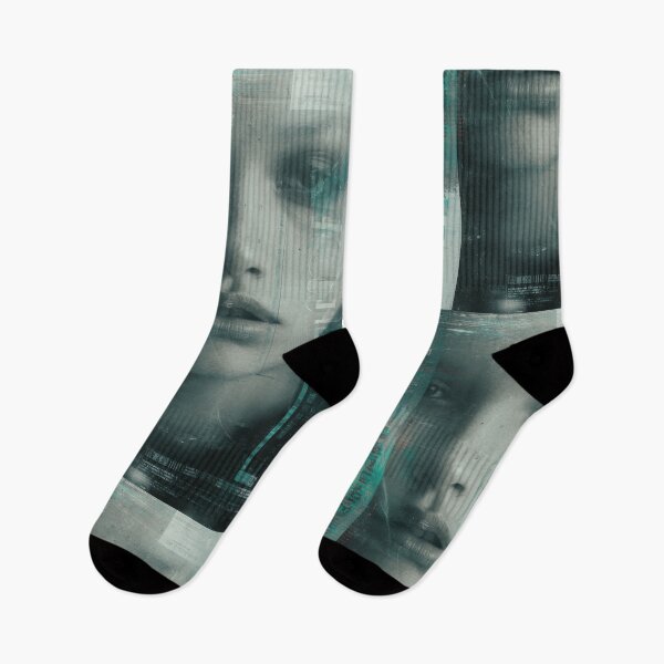 Item preview, Static Reverie Liminal Tech-Noir Glitch Portrait Art designed and sold by WartonnoArt.