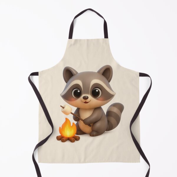 Item preview, Cute Camping Raccoon 3D GCI | Kawaii Campfire Marshmallow Cartoon designed and sold by Moons Studio.