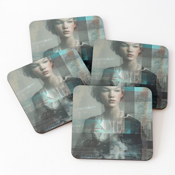 Item preview, Dreamy Reverie Liminal Tech-Noir Glitch Portrait Art designed and sold by WartonnoArt.