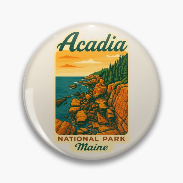 Item preview, Acadia National Park Maine US Retro Badge designed and sold by Gideon Emmerich.