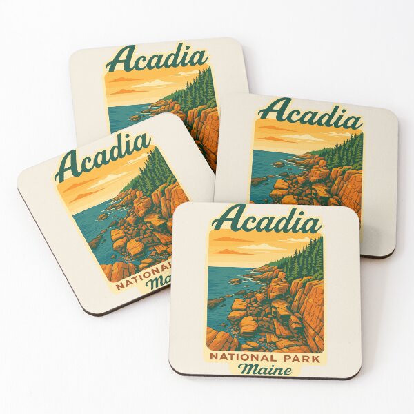 Item preview, Acadia National Park Maine US Retro Badge designed and sold by Gideon Emmerich.