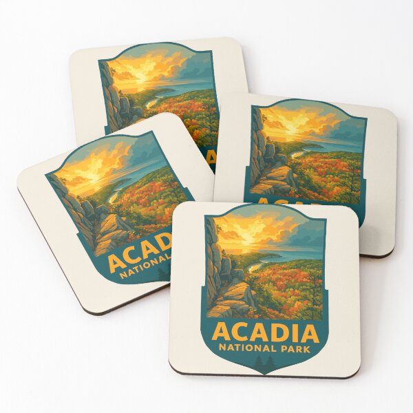 Item preview, Acadia National Park Maine US Retro Badge designed and sold by Gideon Emmerich.
