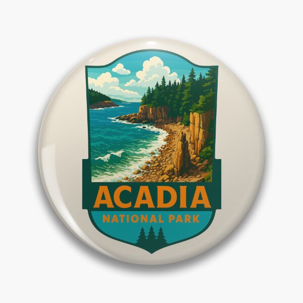 Item preview, Acadia National Park Maine US Retro Badge designed and sold by Gideon Emmerich.