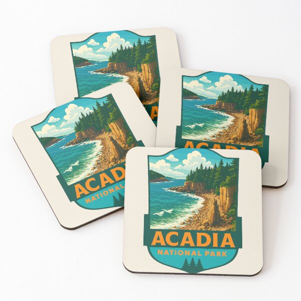 Item preview, Acadia National Park Maine US Retro Badge designed and sold by Gideon Emmerich.