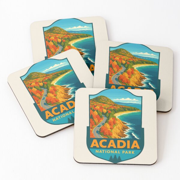 Item preview, Acadia National Park Maine US Retro Badge designed and sold by Gideon Emmerich.