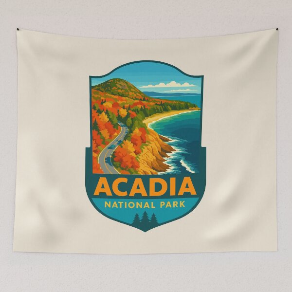Item preview, Acadia National Park Maine US Retro Badge designed and sold by Gideon Emmerich.
