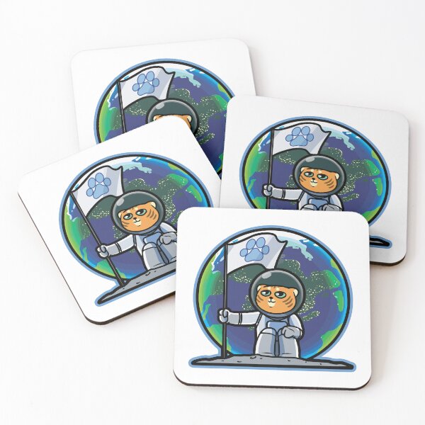 Item preview, First Cat on the Moon Paw Flag Space Mission designed and sold by xujpsj.
