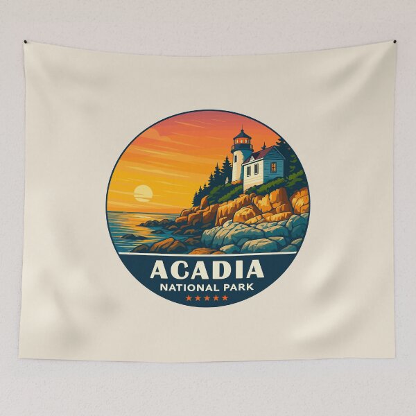 Item preview, Acadia National Park Harbor Maine US Retro Badge designed and sold by Gideon Emmerich.