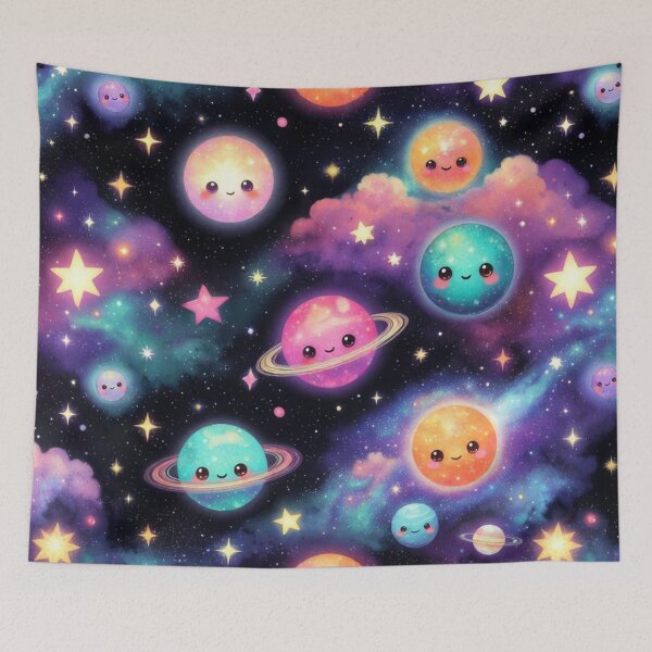 Item preview, Cute Kawaii Space Galaxy Pattern designed and sold by SassyArtistry.